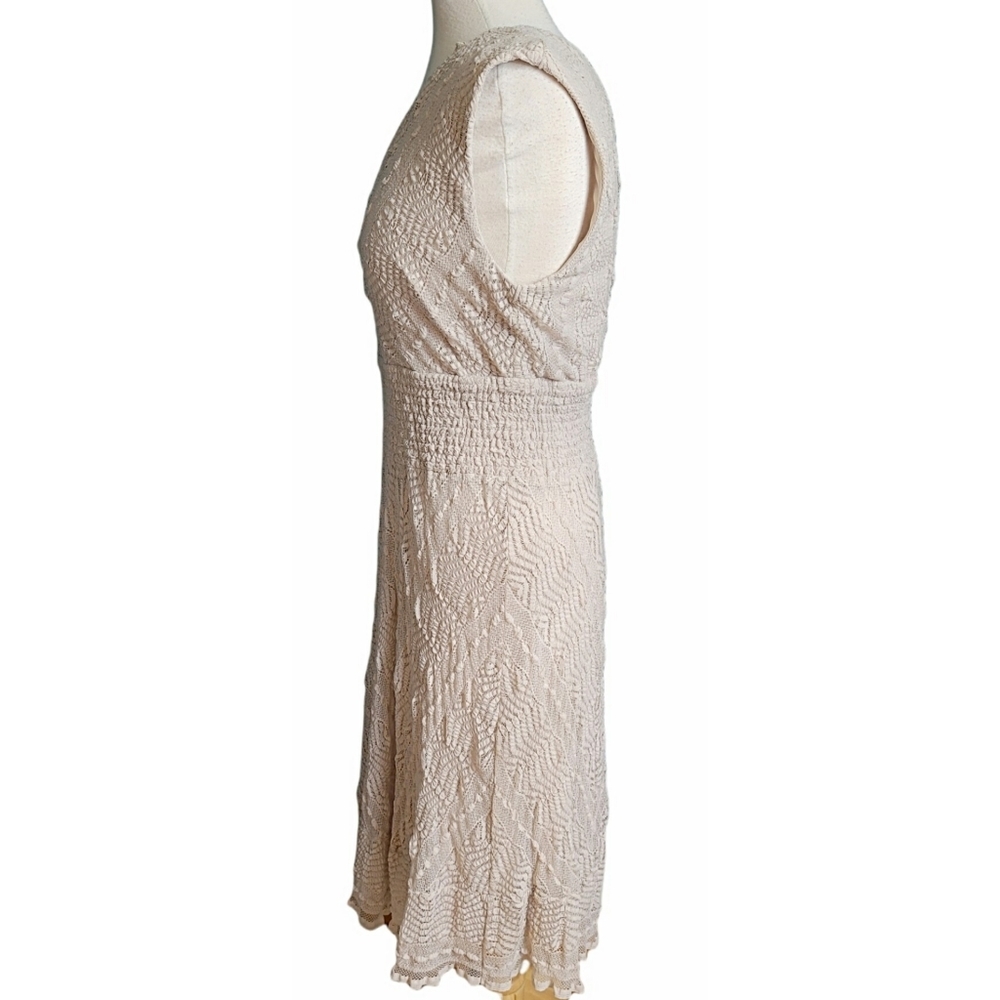 Rabbit Rabbit Rabbit Light Tan Sleeveless Textured Stretchy Dress Size Large - Picture 2 of 9